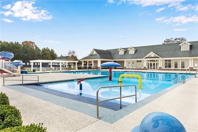 view of pool with a patio