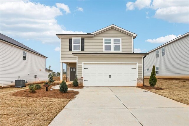 view of front of house with a garage