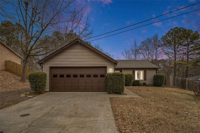 ranch-style house with a garage