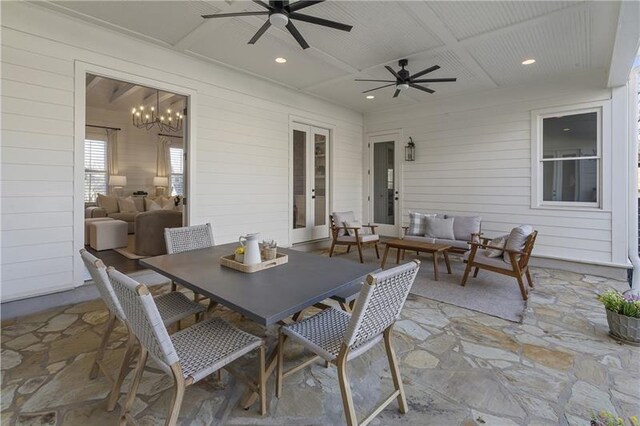 view of patio / terrace featuring outdoor lounge area and ceiling fan