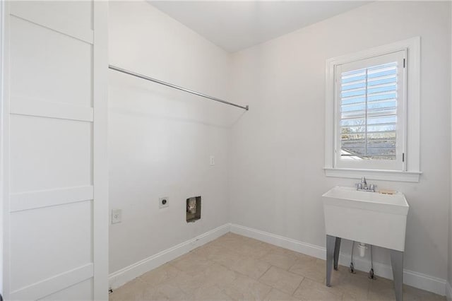 washroom with electric dryer hookup