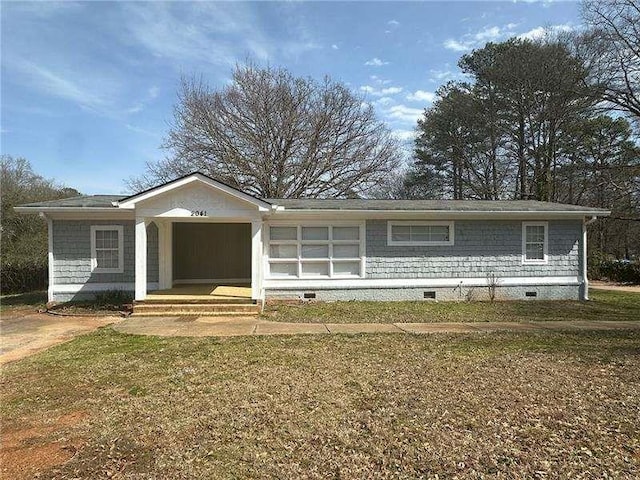 2041 Olive Springs Rd, Marietta, GA 30060 - ranch-style house with a front lawn and crawl space