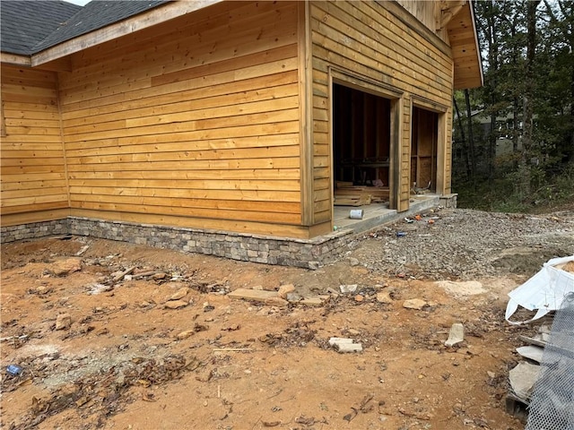 view of home's exterior with a garage