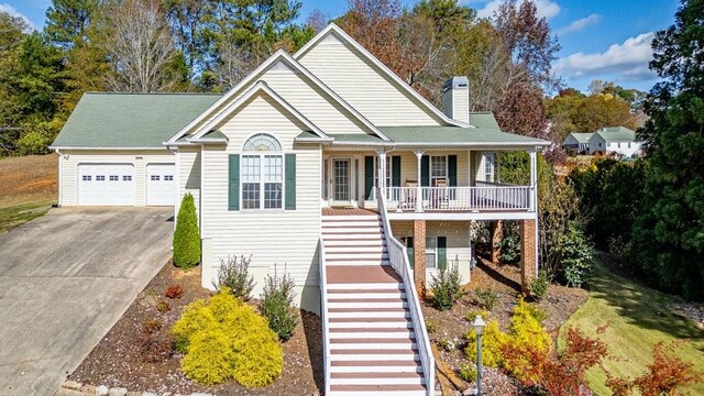 view of front of home featuring covered porch