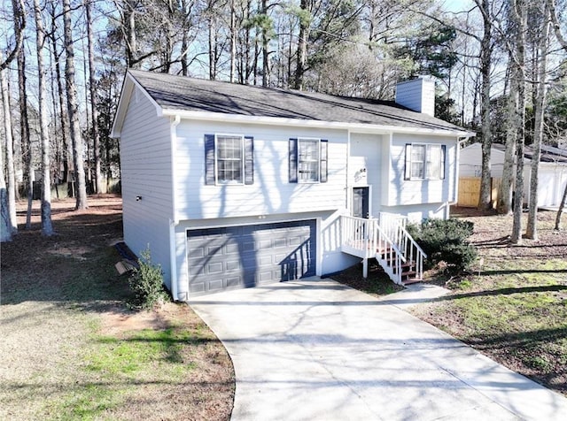 raised ranch with a garage