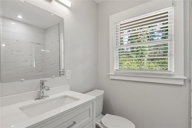 full bathroom featuring toilet and vanity