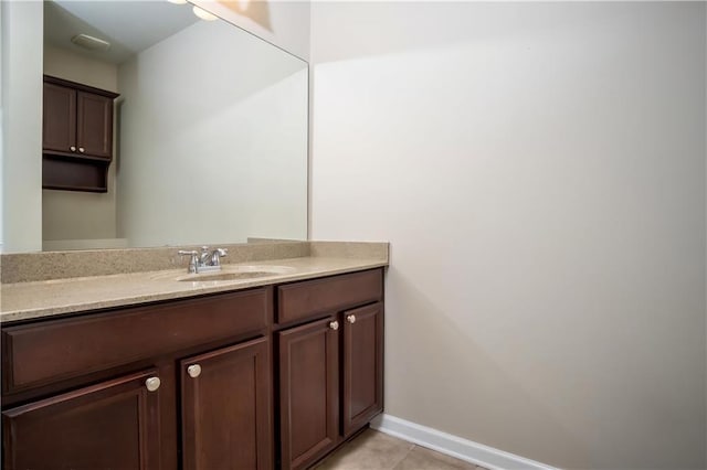 bathroom featuring vanity and tile patterned flooring