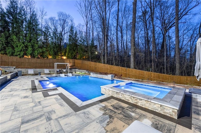 4080 Glen Hill Way NE, Marietta, GA 30066 - view of pool featuring an in-ground hot tub, a patio, and a fenced backyard