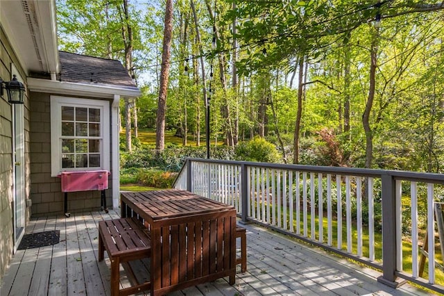 view of wooden deck