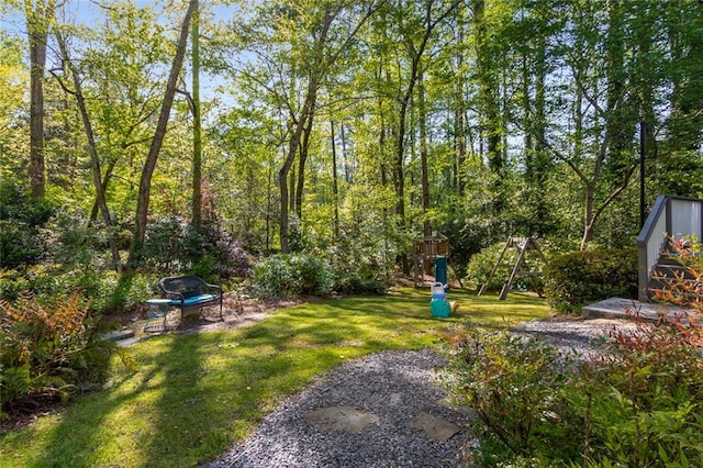 view of grassy yard