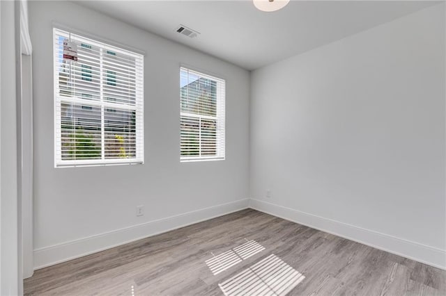 empty room featuring light hardwood / wood-style flooring