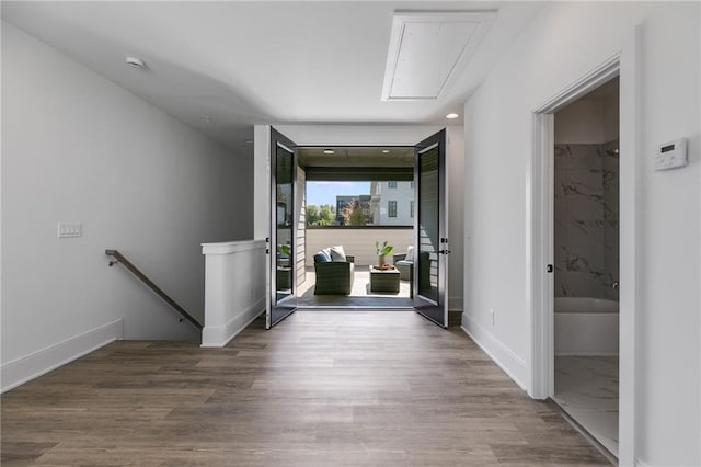 hall featuring hardwood / wood-style floors