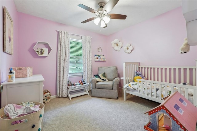 190 Windflower Trce, Roswell, GA 30075 - carpeted bedroom with a nursery area and a ceiling fan