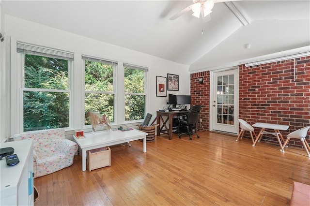 190 Windflower Trce, Roswell, GA 30075 - home office featuring ceiling fan and light wood-type flooring