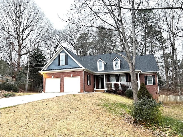 6745 Fairfield Trce, Suwanee, GA 30024 - view of front of home with covered porch, brick siding, driveway, and an attached garage