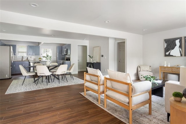 1258 Campbellton Rd SW, Atlanta, GA 30310 - living room featuring recessed lighting and dark wood-style floors