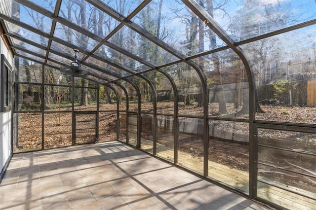 view of unfurnished sunroom