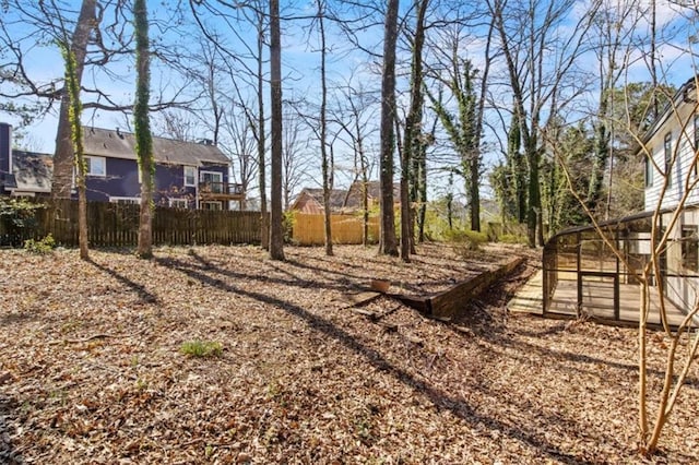 view of yard featuring fence