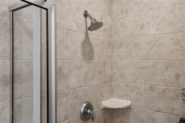 bathroom view of a tile shower