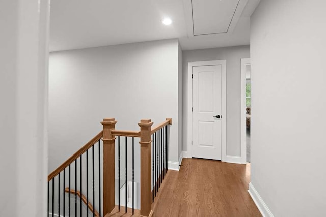 hallway featuring hardwood / wood-style flooring