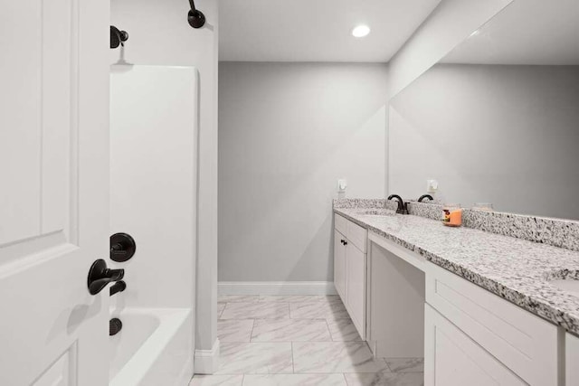 bathroom with  shower combination and vanity