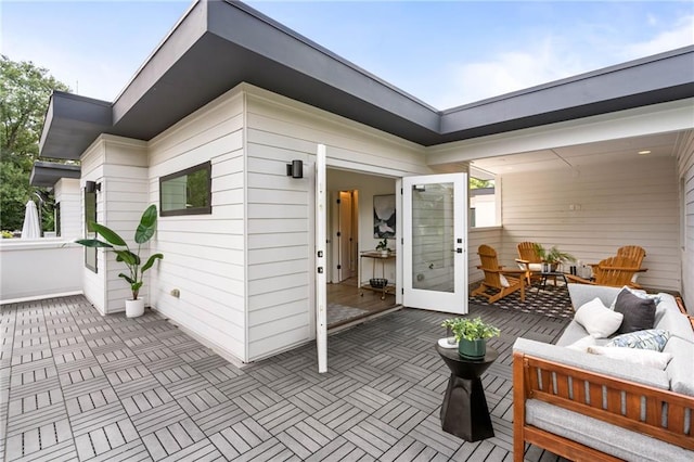 view of patio featuring an outdoor living space