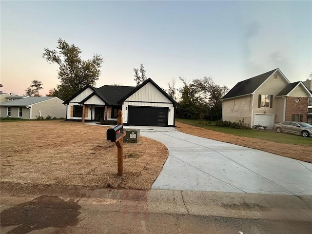 view of front of house with a garage
