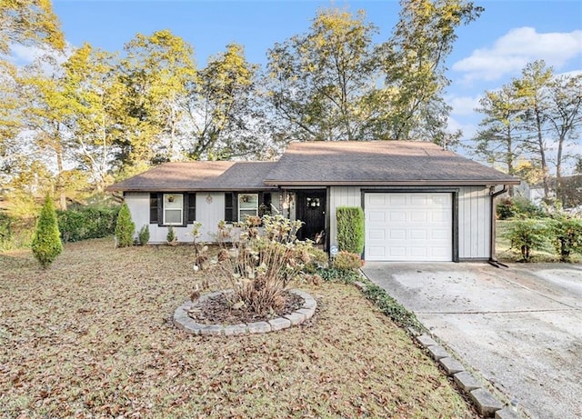 ranch-style home with a garage