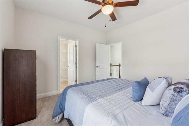 2040 Birchdale Dr, Milton, GA 30004 - bedroom with light carpet, baseboards, ceiling fan, and ensuite bath
