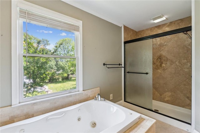 2055 Cactus Ln, Cumming, GA 30040 - full bath with a tub with jets and a shower stall