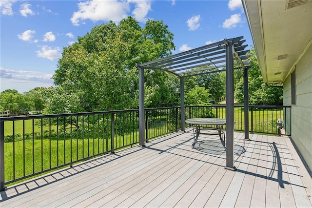 2055 Cactus Ln, Cumming, GA 30040 - wooden terrace featuring a pergola and a yard
