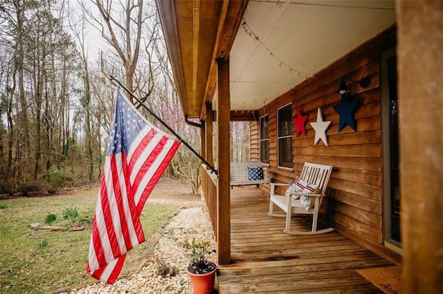 deck with a porch