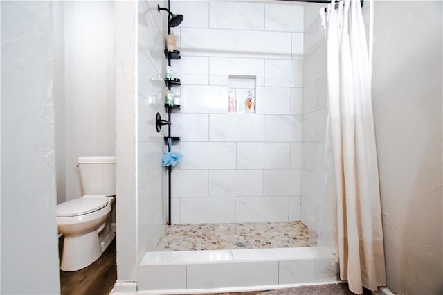 full bath with a stall shower and toilet