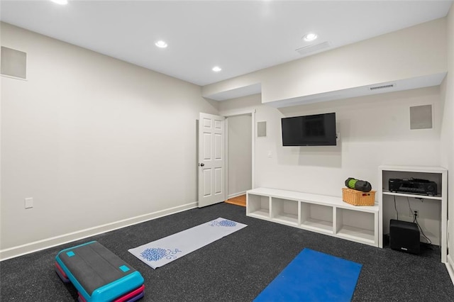 1215 Renaissance Ct SE, Mableton, GA 30126 - exercise area featuring recessed lighting and dark colored carpet