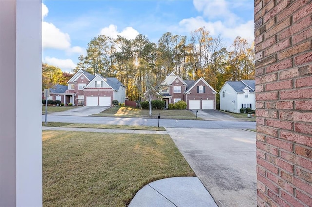 view of yard with a garage