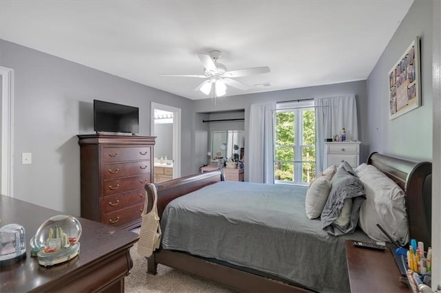 87 Washington Blvd, Dallas, GA 30132 - bedroom with a ceiling fan and ensuite bath