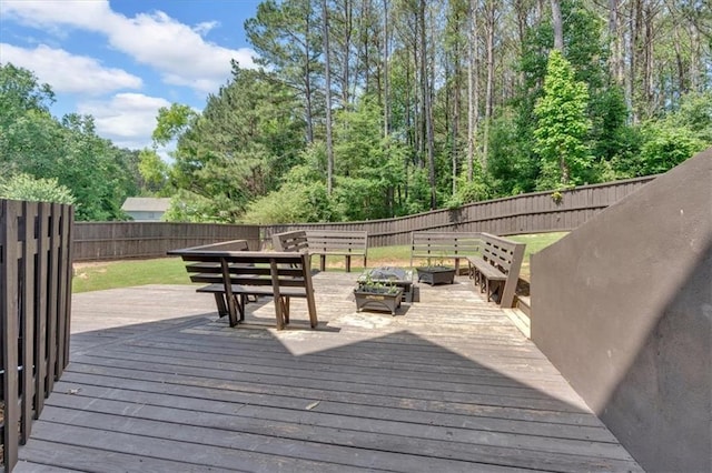 87 Washington Blvd, Dallas, GA 30132 - wooden terrace with a fenced backyard and outdoor dining space