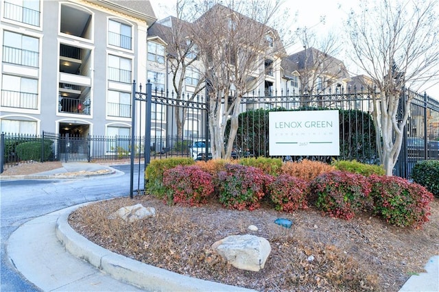 view of community sign