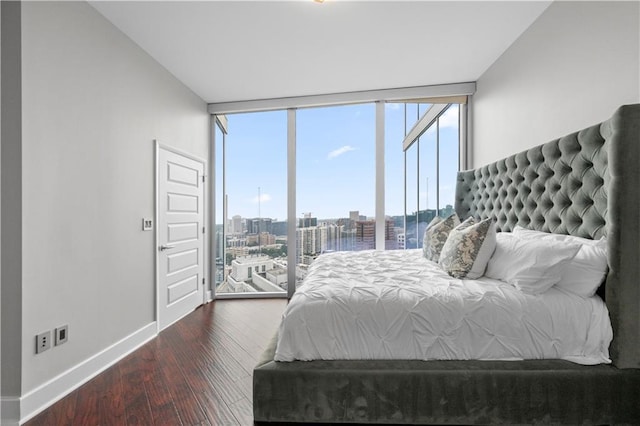 1080 Peachtree St NE Unit 2710, Atlanta, GA 30309 - bedroom with floor to ceiling windows, multiple windows, wood finished floors, and a view of city