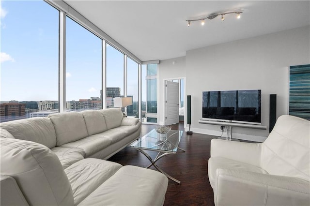1080 Peachtree St NE Unit 2710, Atlanta, GA 30309 - living room featuring wood finished floors and expansive windows