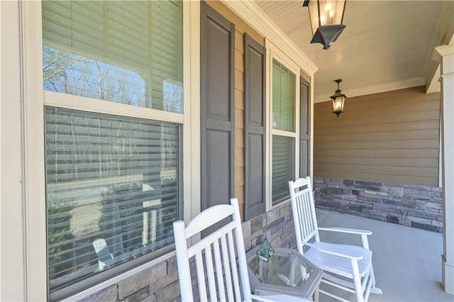 view of patio featuring covered porch