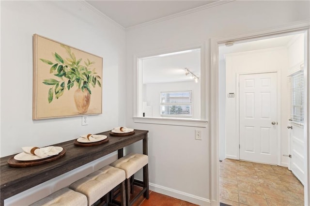 dining room featuring ornamental molding