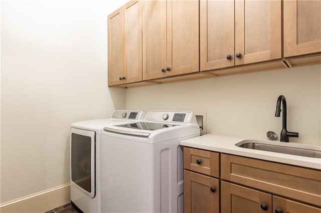 5352 Lacosta Ln, Alpharetta, GA 30022 - washroom with cabinet space and washer and clothes dryer