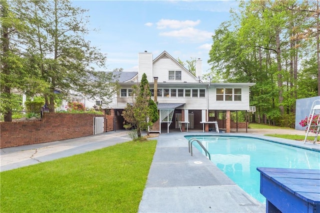 outdoor pool with fence