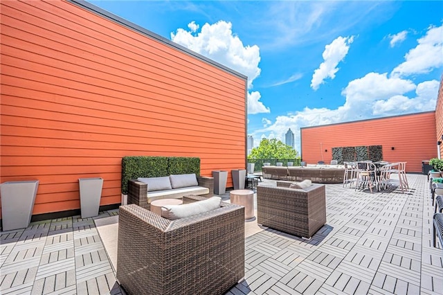 view of patio with outdoor lounge area