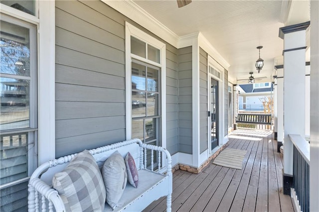 wooden deck featuring a porch