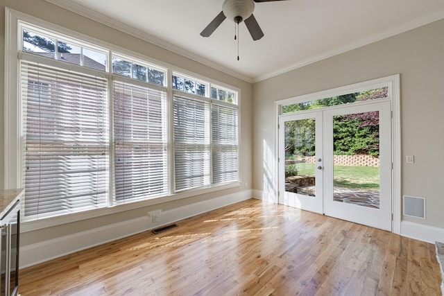 interior space featuring french doors and visible vents