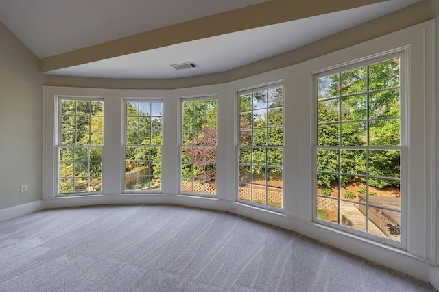 unfurnished sunroom with visible vents