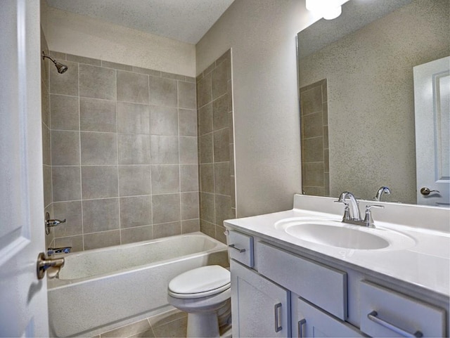 3730 Reserve Overlook Way, Cumming, GA 30041 - full bathroom featuring toilet, vanity,  shower combination, and tile patterned flooring