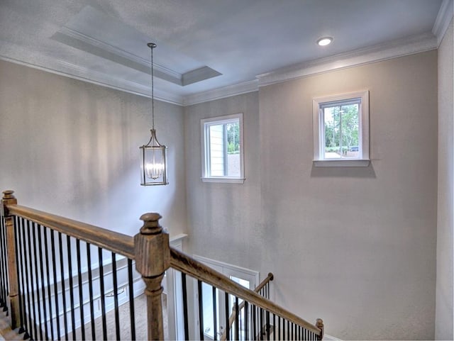 3730 Reserve Overlook Way, Cumming, GA 30041 - stairway featuring crown molding